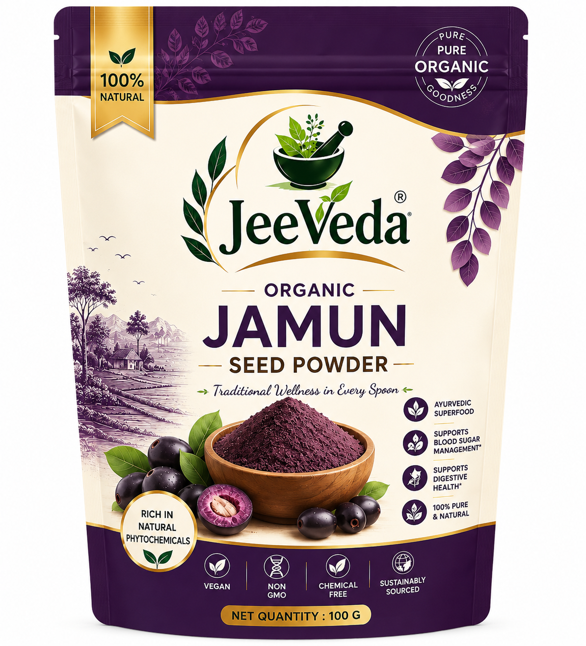 JeeVeda Organic Jamun Seed Powder