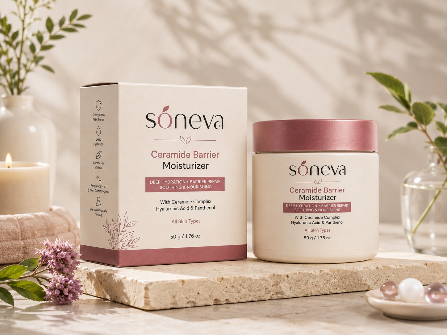 Soneva Ceramide Barrier Moisturizer lifestyle