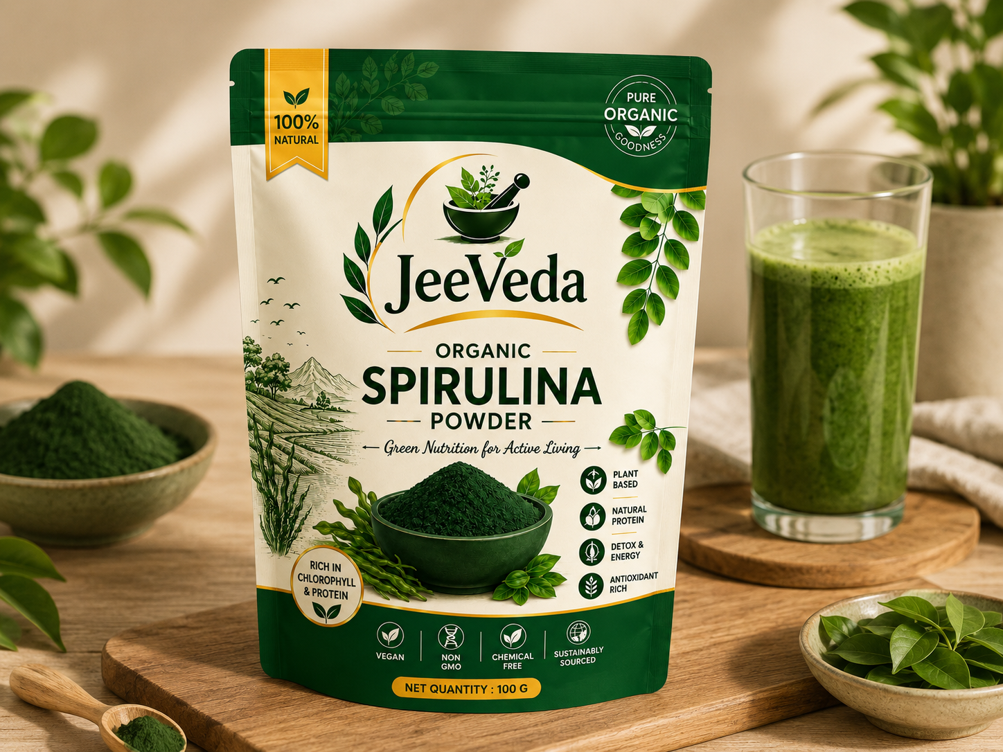 JeeVeda Organic Spirulina Powder lifestyle